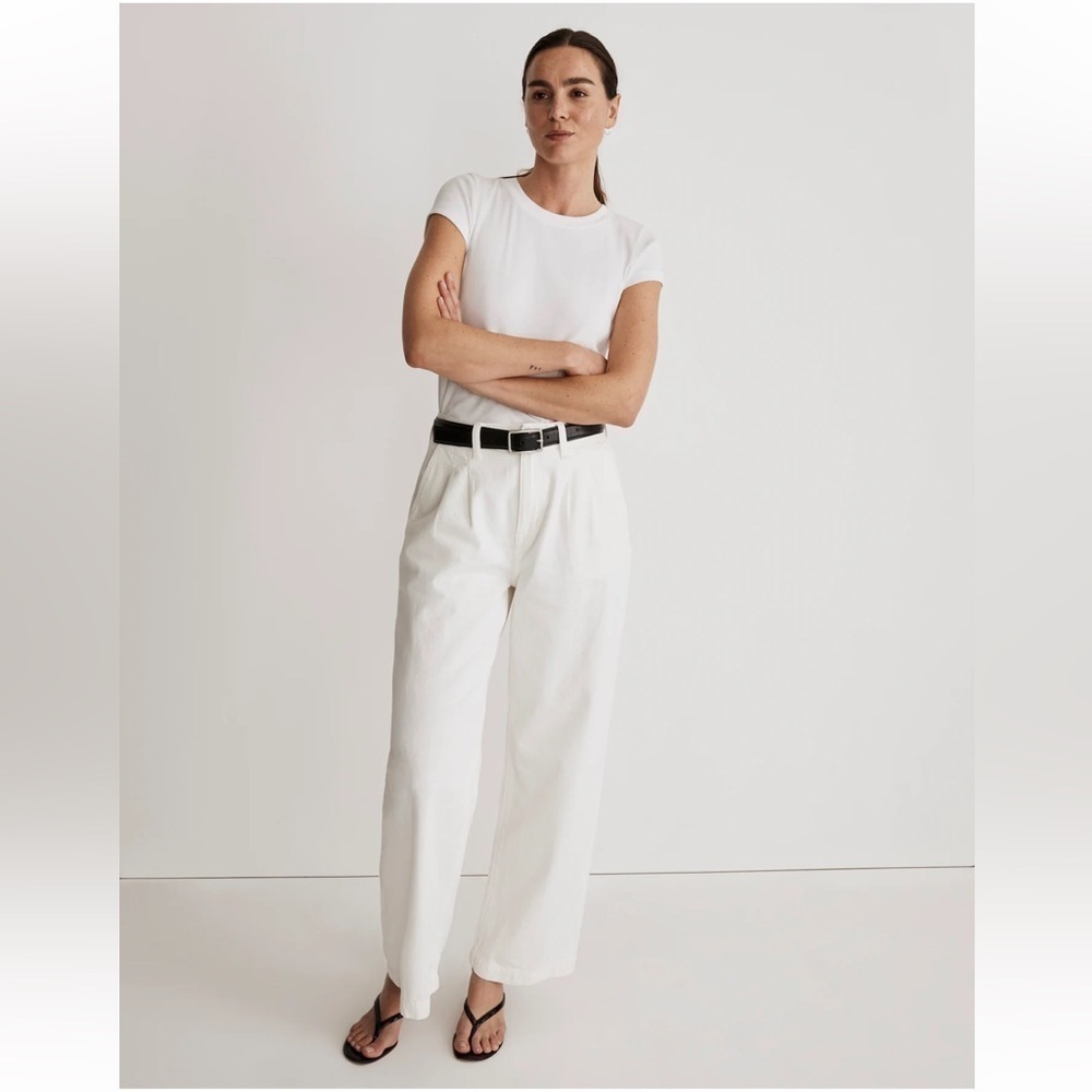 NWT Madewell The Harlow Wide-Leg Jean in Tile White Size 31